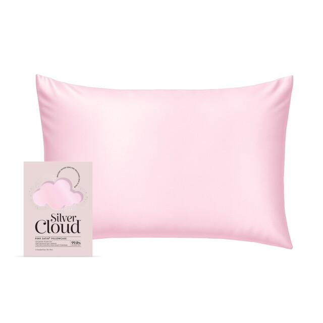 Silver Cloud Pink Satin Pillowcase Infused With Silver Ions -size 50 X