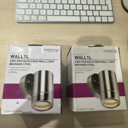 Knightsbridge Wall1l Wall Light In Brushed Steel X 2