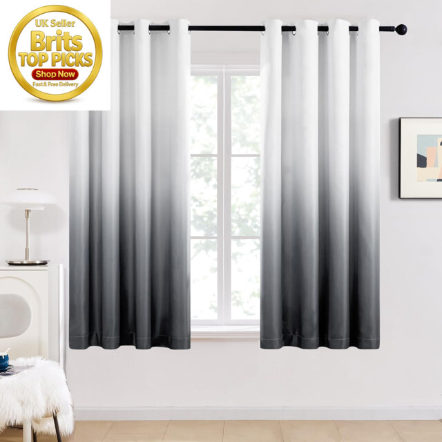 Blackout Curtains Grey 90x54 Inch Thermal Insulated Eyelet Pair