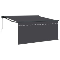 Vidaxl Retractable Awning Manual Anthracite 350 X 250 Cm, Garden And