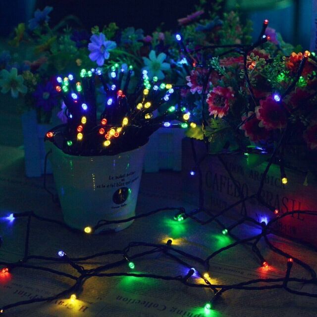 Multicolour 100 Led Solar Powered Fairy String Light Party Garden