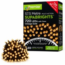 Premier 720 Led Vintage Gold Celebration Lights Outdoor Indoor Timer