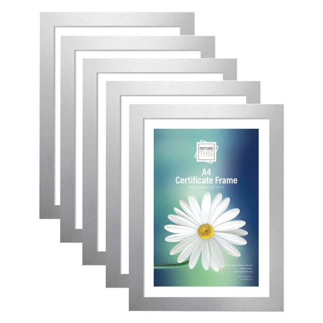5 X Glass Silver Photo Frame 6x4/7x5/8x6/10x8/a4 Certificate Home