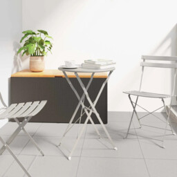 Bistro Table Folding Beige Ø50x71 Cm Powder-coated Steel Vidaxl