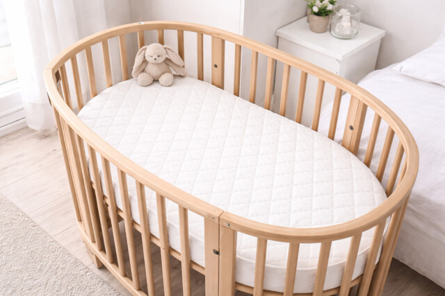 Leander Oval Cot Mattress 115.5x65x10cm Foam Mattress Made In Uk