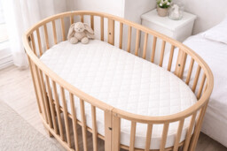 Leander Oval Cot Mattress 115.5x65x10cm Foam Mattress Made In Uk