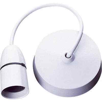 Eagle Pendant Light Fitting Ceiling Rose White B22 T2 Bayonet Premium