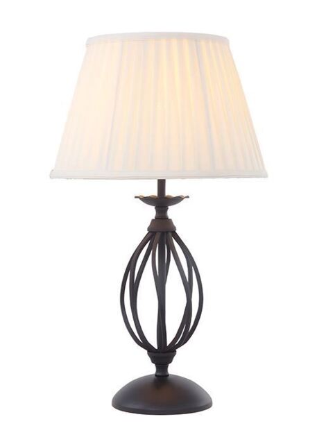 Journeyman Table Lamp In Charcoal Black Featuring Knot Twist Detailing