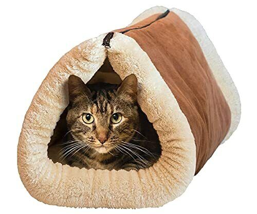 2 In 1 Tube Cat Bed And Mat Self Heating Thermal Core For Puppy Dog