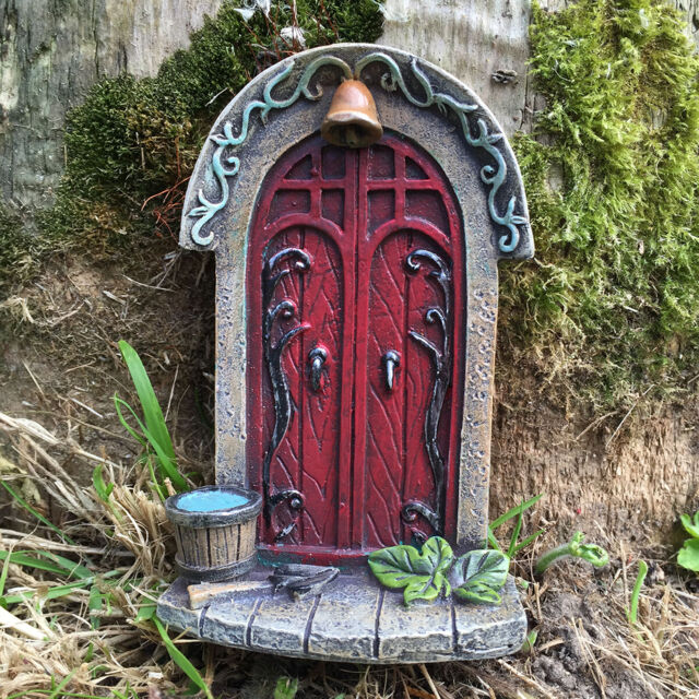 Fairy Door Double Mini Garden Ornament Decoration Statue Hobbit