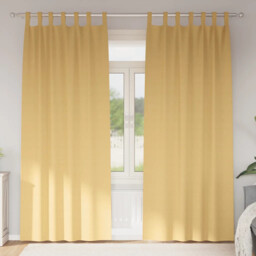 Curtains With Curtains 2 Pcs Beige Polyester Vidaxl