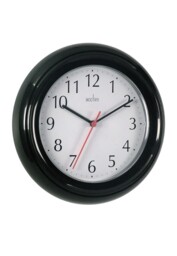 Acctim Wycombe Wall Clock, Quartz Movement, Black