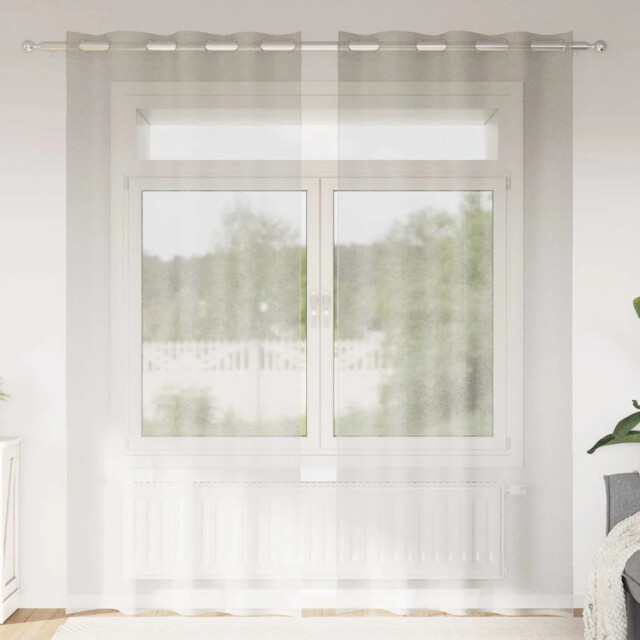 Curtains With Curtains 2 Pcs Cream Polyester Vidaxl