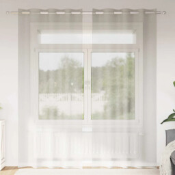 Curtains With Curtains 2 Pcs Cream Polyester Vidaxl