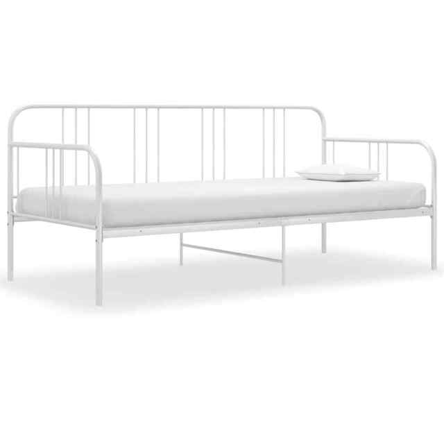 Sofa Bed Frame White Metal 90x200 Cm Vidaxl