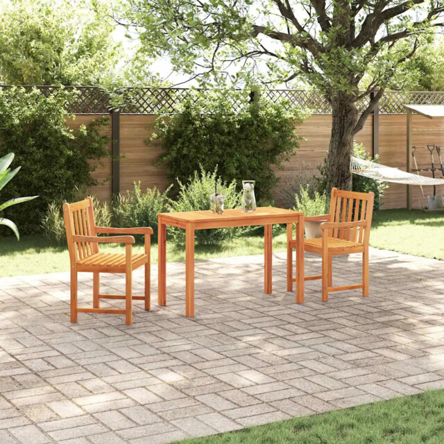 Garden Dining Set 3 Pcs Brown Solid Acacia Wood Vidaxl