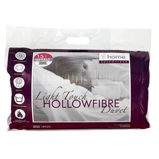 Catherine Lansfield Hollowfibre Breathable Lightweight Tog White Quilt