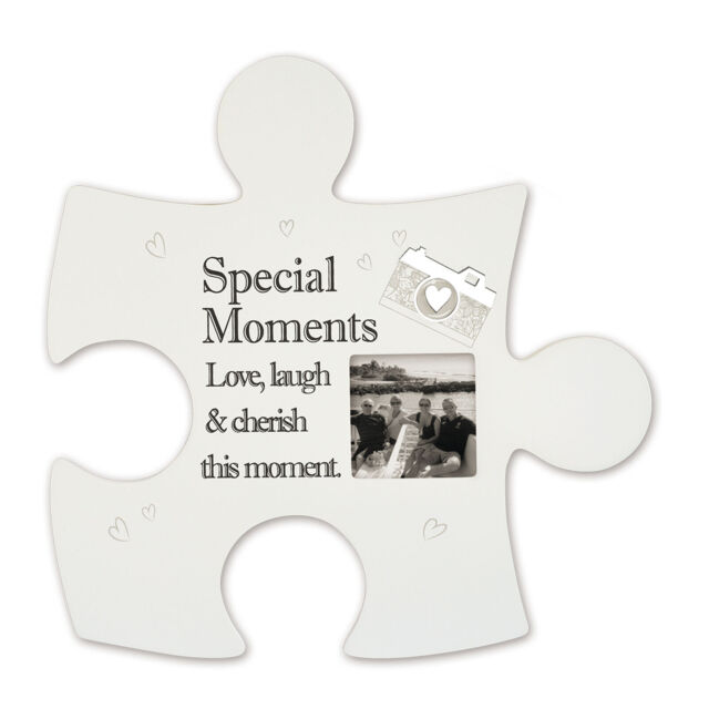 Jigsaw Piece Wall Art White Plaque / Photo Frame - Special Moments