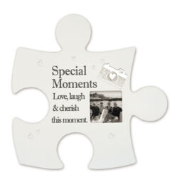 Jigsaw Piece Wall Art White Plaque / Photo Frame - Special Moments