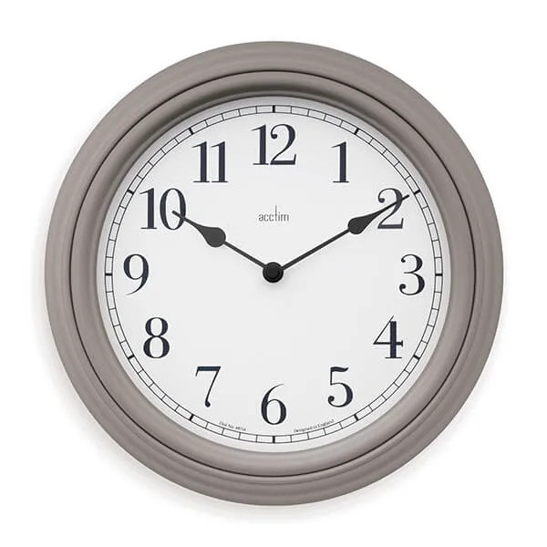 Wall Clock Grey Acctim Devonshire Easy Read Large Round Home Decor