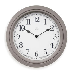 Wall Clock Grey Acctim Devonshire Easy Read Large Round Home Decor