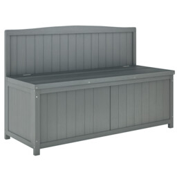 Outsunny Wood Storage Bench For Patio, Outdoor Garden Seating, Grey