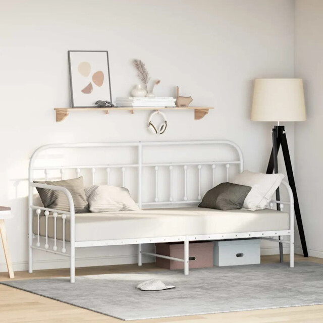 Daybed Frame With Headboard White 75 X 190 Cm Steel Vidaxl