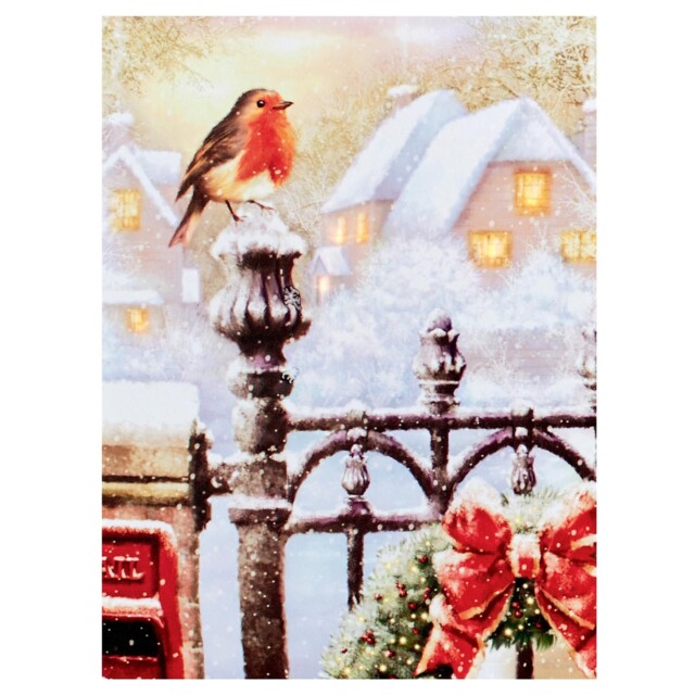 Christmas Led Canvas Picture Light Up Decoration 30cm X 40cm - Choose