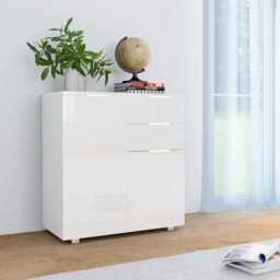 Sideboard High Gloss White 71x35x80 Cm Engineered Wood Vidaxl