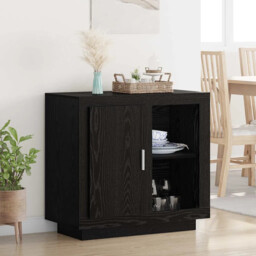 Sideboard Black Oak 40 X 80 X 75 Cm Engineered Wood Vidaxl