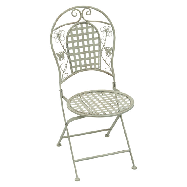 4 X Maribelle Folding Round Outdoor Garden Patio Chair White Floral