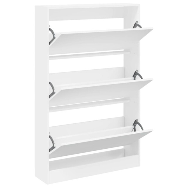 Shoe Cabinet With 4 Flip-drawers Shoe Storage Shelf Shoe Rack Cupboard