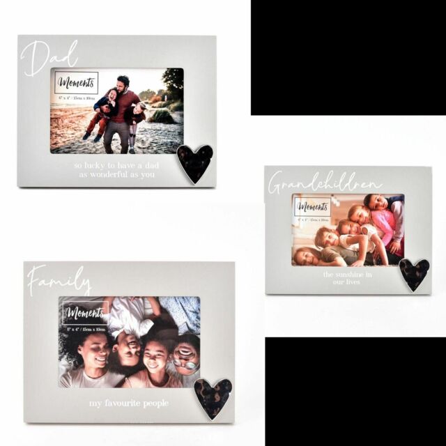 "Celebrations Photo Frame 6 X 4"" With Silver Heart Dad Family"