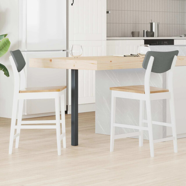 Dining Chairs 2 Pcs White 48 X 49 X 95 Cm Solid Rubber Wood Vidaxl