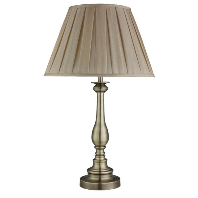 Antique Brass Finish Desk Table Lamp Bedside Office Light With Mink