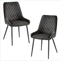 Gun Metal Grey Dining Chairs (x2) [signature Blue]