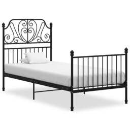 Bed Frame Black Metal 100x200 Cm Vidaxl