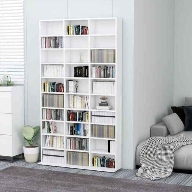 Cd Cabinet White 102x16x177.5 Cm Engineered Wood Vidaxl
