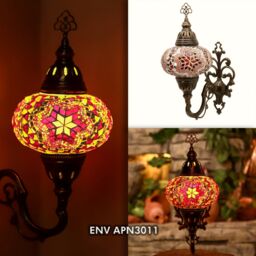 Turkish Moroccan Mosaic Tiffany Wall Sconce Lamp Light Large Globe 8