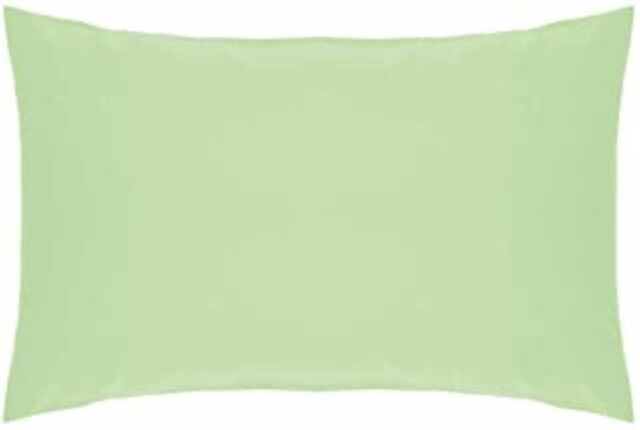 2 X 200tc 3ft Polycotton Bolster King Size Pillow Case In Green 50cm X