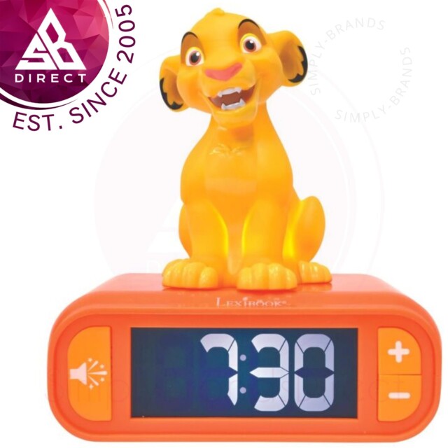 Lexibook Rl800an 3d The Lion King Simba Childrens Alarm Clock With