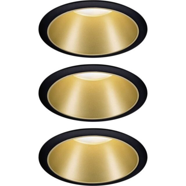 Paulmann 93404 Cole Flush Mount Light 3-piece Set Led 6w Black/gold