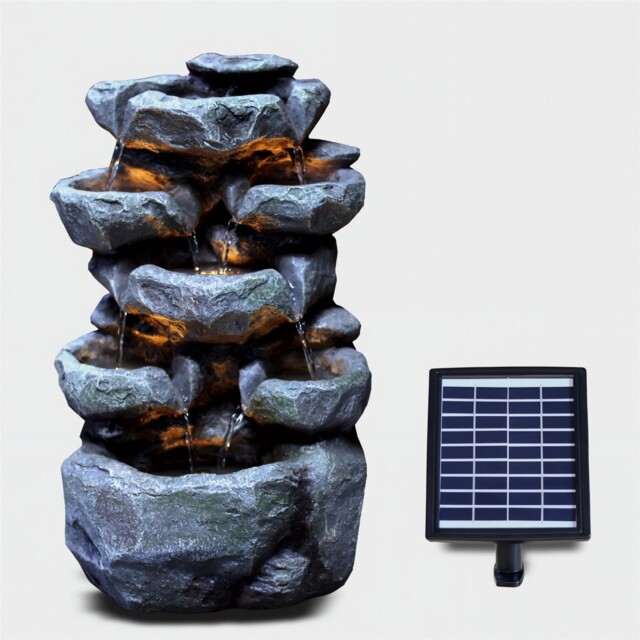 Solar Water Fountain Led Rock Solar Water Feature Home Garden