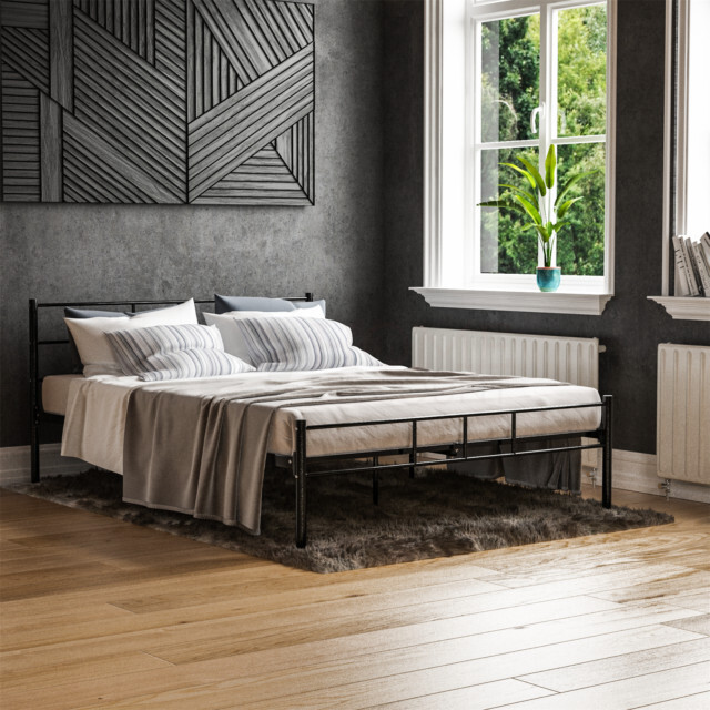 Great Ideas By Post Dorset 4ft Double Size Platform Bed - Black