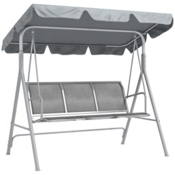 Outsunny Metal Swing Chair Garden Hammock 3 Seater Patio Bench With