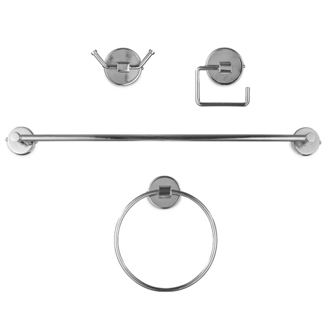Bathroom Accessories Set Chrome Wall Mounted Towel Rail Tissue Holder