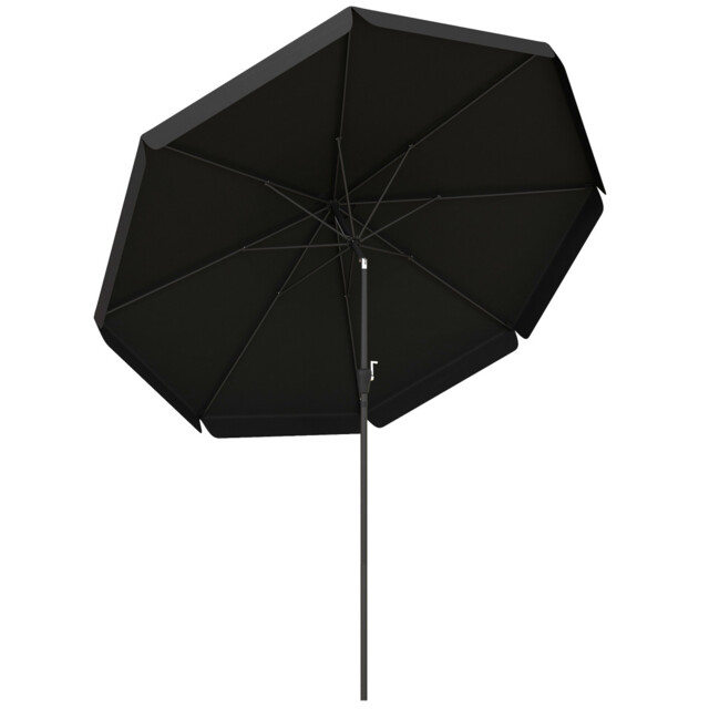 2.7m Patio Parasol Umbrella Crank 8 Ribs Garden Sun Shade Black