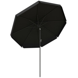 2.7m Patio Parasol Umbrella Crank 8 Ribs Garden Sun Shade Black