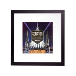 "Kenro Senator Black Photo Frame With White Mat Wood 6x4"" - 50x70cm"