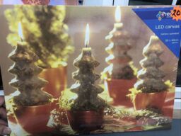 Premier Led Light Up Christmas Canvas Battery 30cm X 40cm Xmas Tree